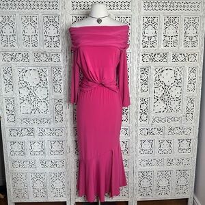 Vintage‎ Pink Coquette Off The Shoulder Blouse & Skirt Set Sz Small